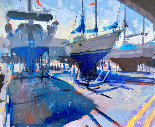 Marina Boats in Shadow